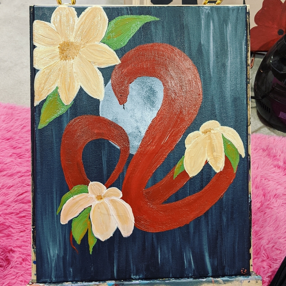 Cobra With Night Blooming Flowers 🌚🌸